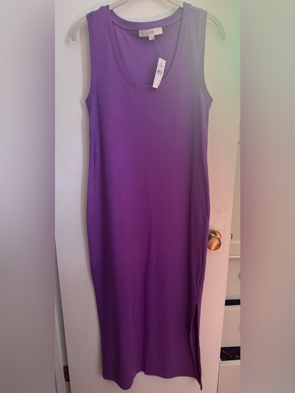LOFT Ribbed Purple Crewneck Tank